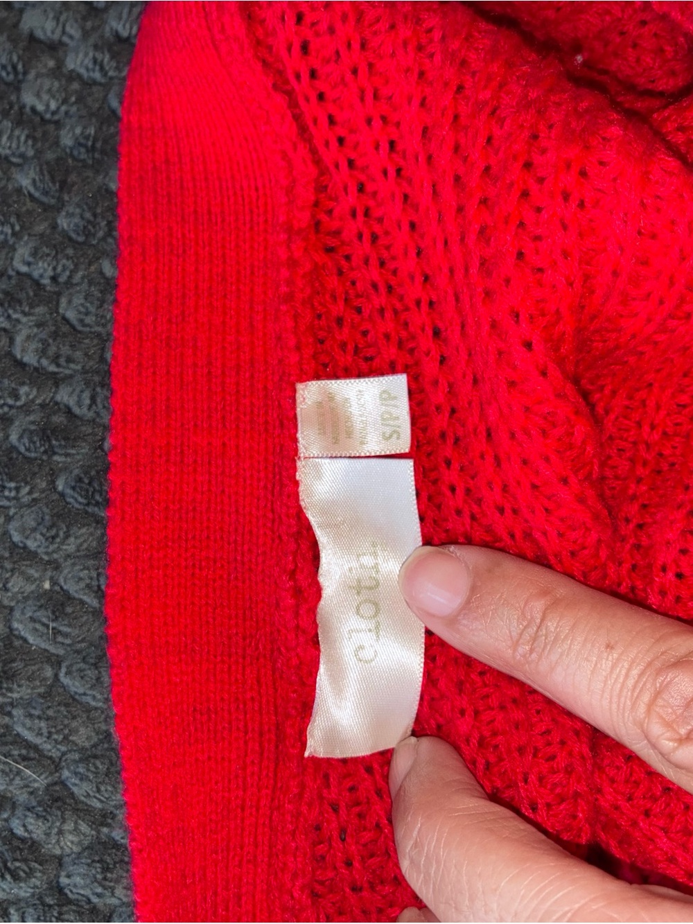 Red Ribbed Knit Women's Sweater - Picture 7 of 7
